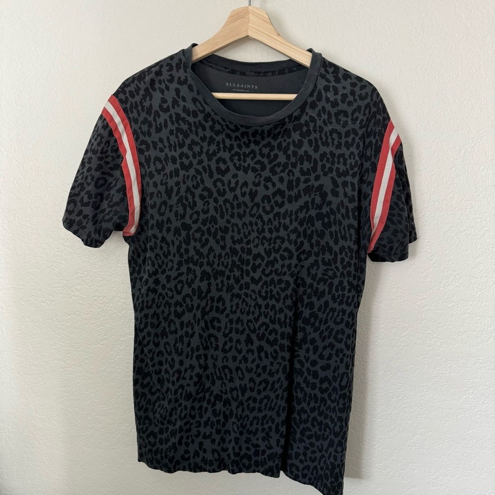 ALLSAINTS Crew neck T-shirt cheetah print